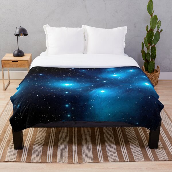 The Pleiades Star Cluster (M45) in the Constellation of Taurus, the Bull. Throw Blanket