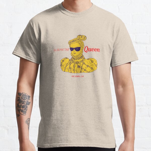 Quarantine Queen - Pop of Color Mustard/Cherry Classic T-Shirt