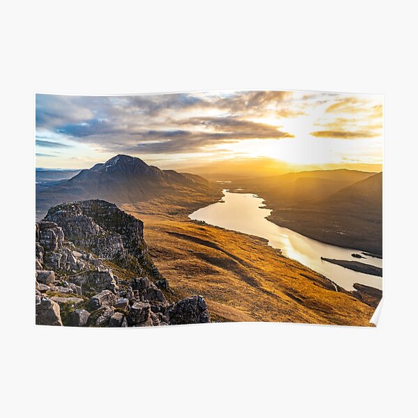 Golden Morning - Loch Lurgainn and Cul Beag Poster