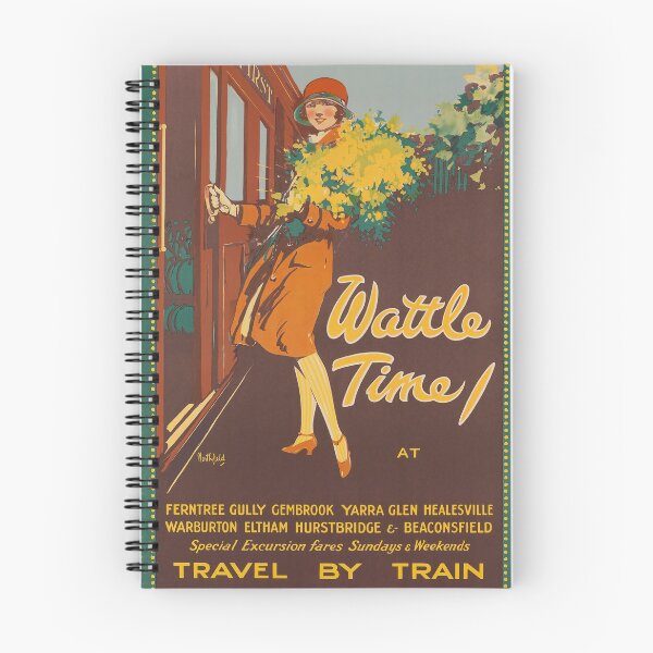 Item preview, Wattle Time vintage travel poster designed and sold by stickart-marek.