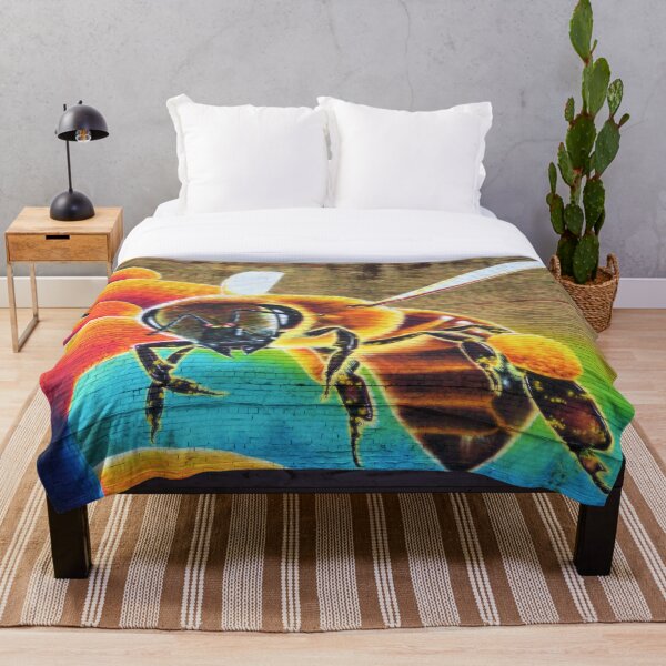 Item preview, Graffiti Street Art Yellow Bee on Wall designed and sold by photos-thoughts.