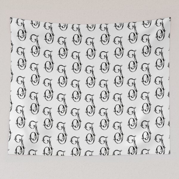 Item preview, Antique Black and White Monogram J designed and sold by Vintage-TM.