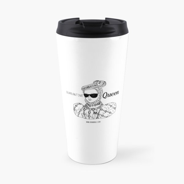 Quarantine Queen - original black+white Travel Mug