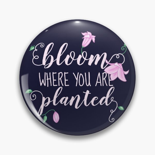 Item preview, Bloom where you are planted, typography, pink lilies designed and sold by Sofia Dimitriadou.