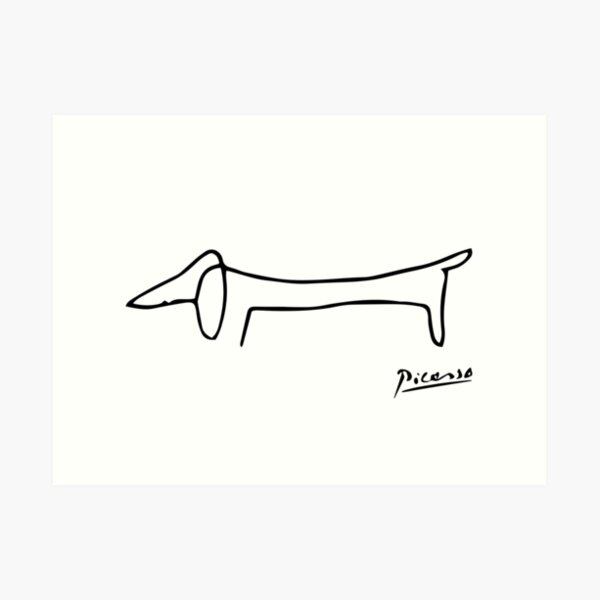 Pablo Picasso Dog (Lump) Artwork, Sketch Reproduction Art Print