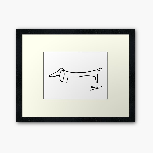 Pablo Picasso Dog (Lump) Artwork, Sketch Reproduction Framed Art Print