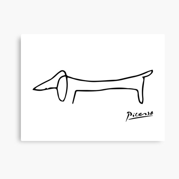 Pablo Picasso Dog (Lump) Artwork, Sketch Reproduction Canvas Print