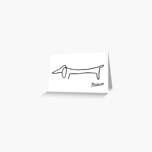 Pablo Picasso Dog (Lump) Artwork, Sketch Reproduction Greeting Card