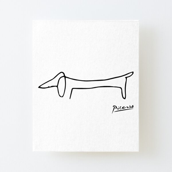 Pablo Picasso Dog (Lump) Artwork, Sketch Reproduction Canvas Mounted Print