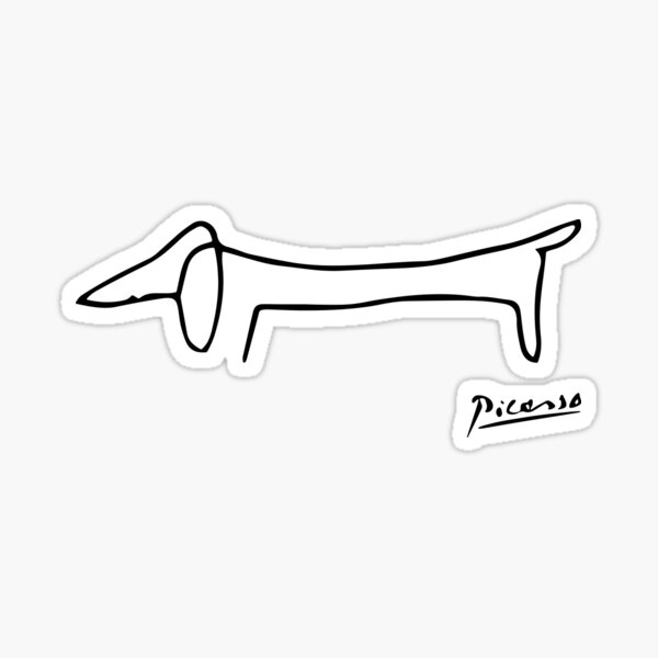 Pablo Picasso Dog (Lump) Artwork, Sketch Reproduction Sticker