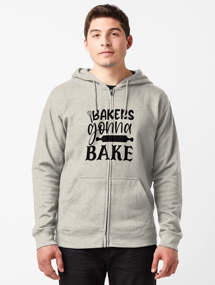 Mens Long Sleeve Cotton Hoodie Bakers Gonna Bake 3 Sweatshirt