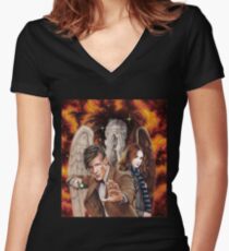 Matt Smith ; The Time of Angels Women's Fitted V-Neck T-Shirt