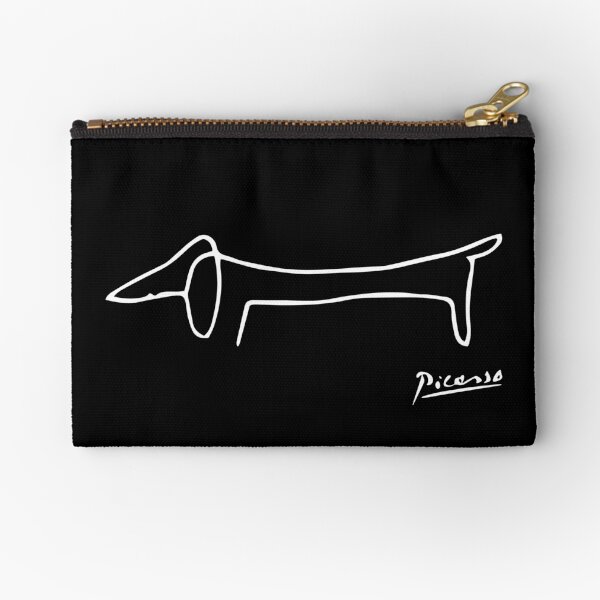 Pablo Picasso Dog (Lump) Artwork Shirt, Sketch Reproduction Zipper Pouch