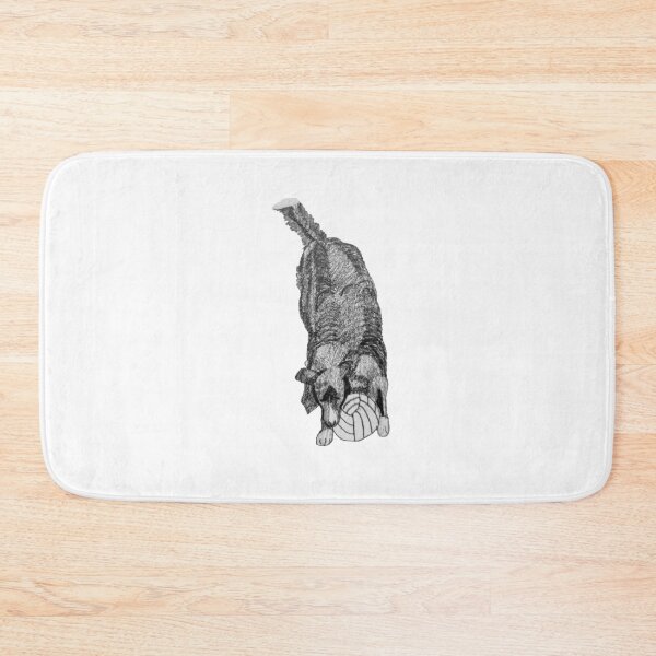 Item preview,  Hand Drawn Pencil Drawing of Border Collie Playing Ball designed and sold by Karen McFarland.