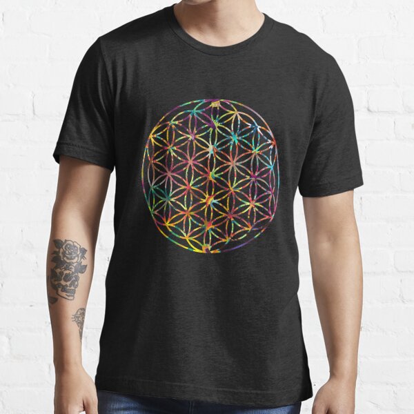 Flower Of Life Sacred Geometry Psychedelic Pattern T-Shirt