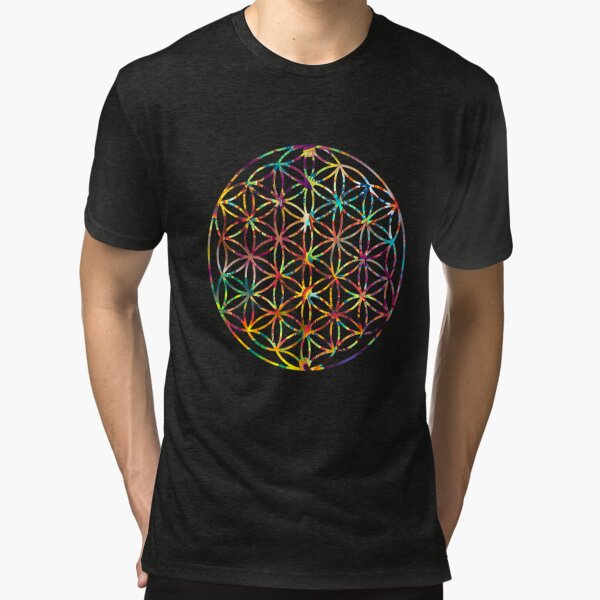 Cubeometry Men's Trippy T-shirt: Scared Geometry, Psychedelic