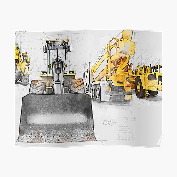 Color abstract Truck Poster