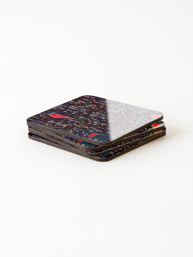 Thumbnail 4 of 5, Coasters (Set of 4), Colorful Math Formulas designed and sold by BluePlanet.