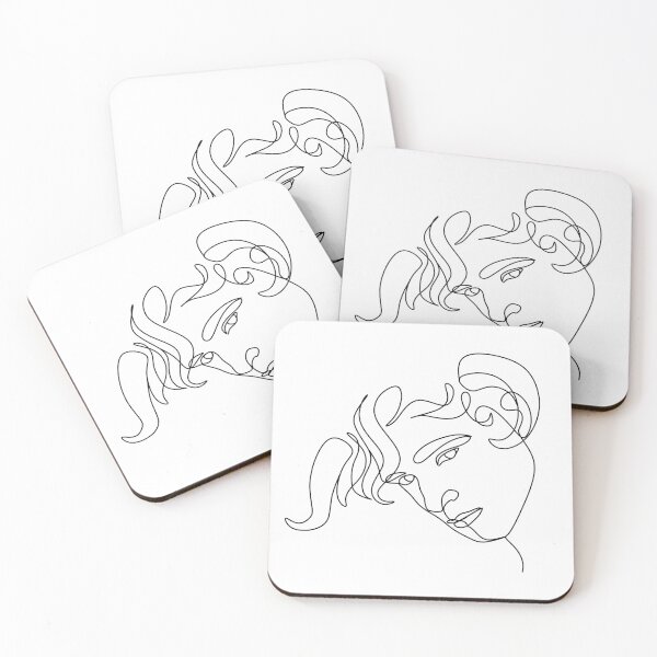 Item preview, Taurus zodiac sign, man face with horns linear art, minimalistic illustration. beautiful boy like bull designed and sold by OneLinePrint.