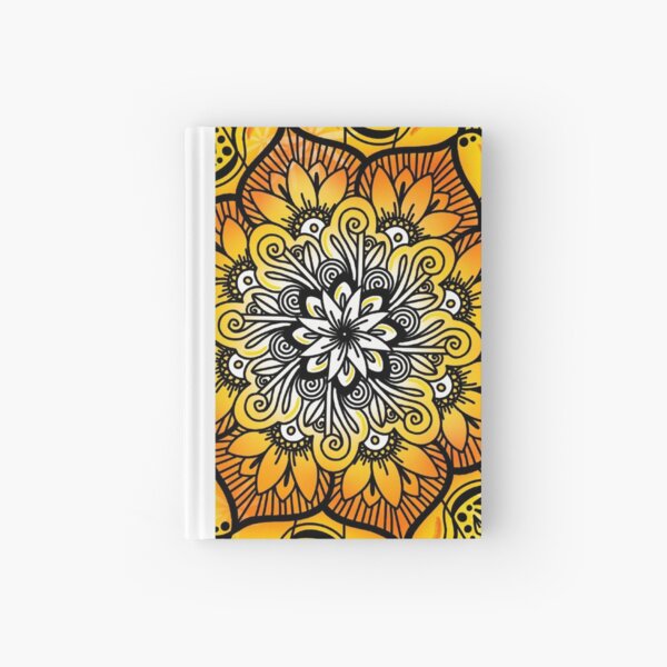 Orange Golden Floral Pattern Hardcover Journal