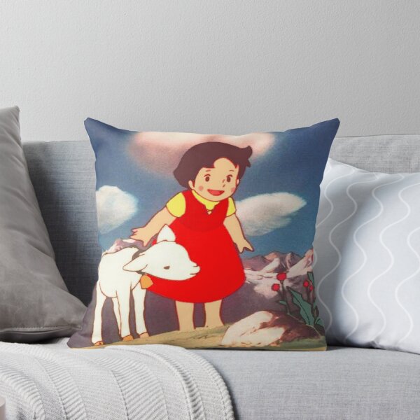 Heidi on a walk on the mountain ... Throw Pillow