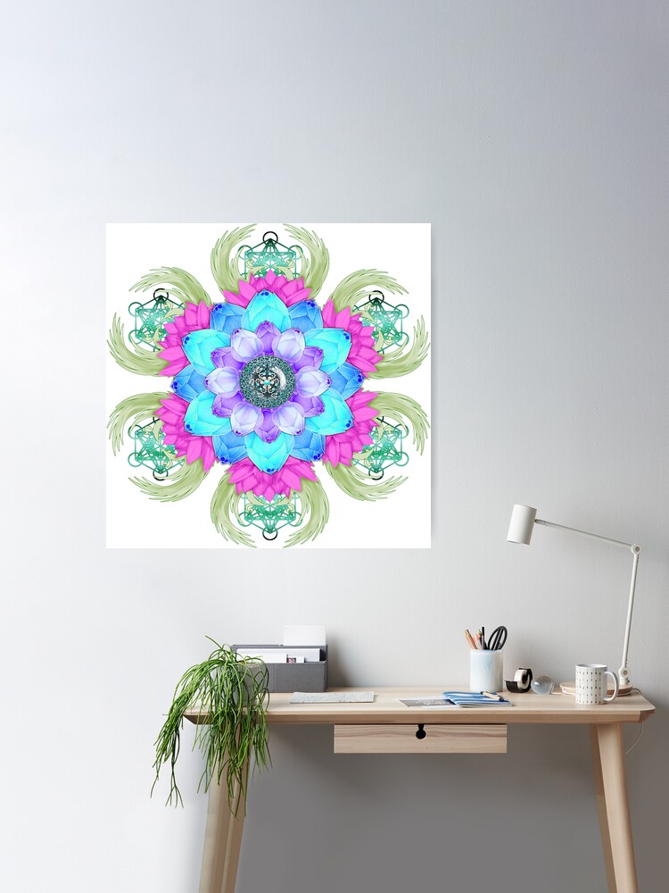 Mandala Jewel Art Colorful Graphic Art Floral Lotus Flower Design face  masks, Phone Cases, Apparel & Gifts Poster for Sale by tamdevo1