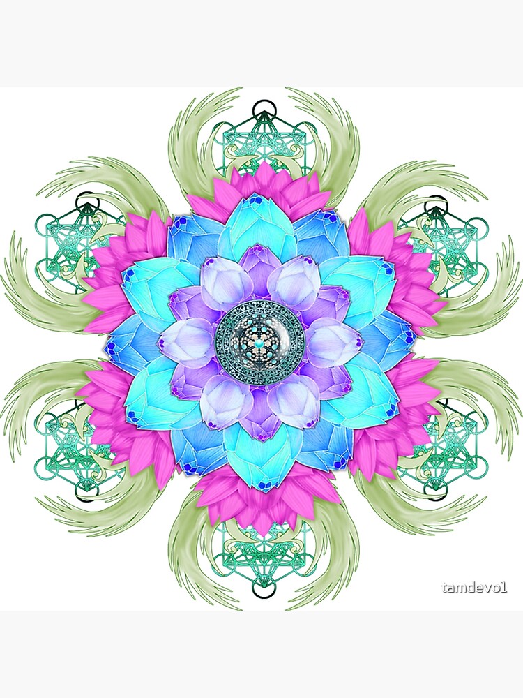 Mandala Jewel Art Colorful Graphic Art Floral Lotus Flower Design