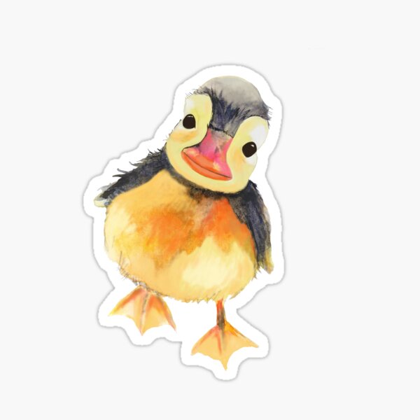 Canard mignon et maladroit en aquarelle Sticker