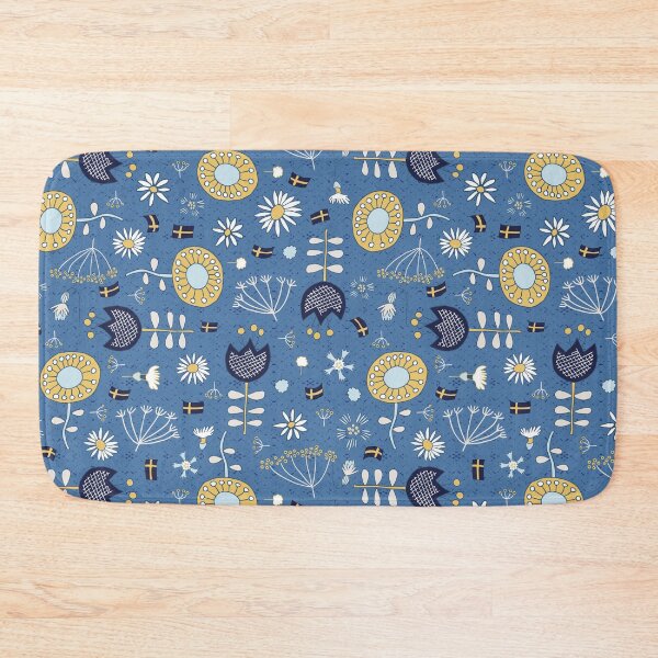 Item preview, Swedish flowers in yellow, white and blue designed and sold by colorofmagic.