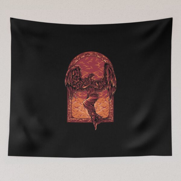 Item preview, Angel Praying with Smoke background illustration designed and sold by STR Graphs.