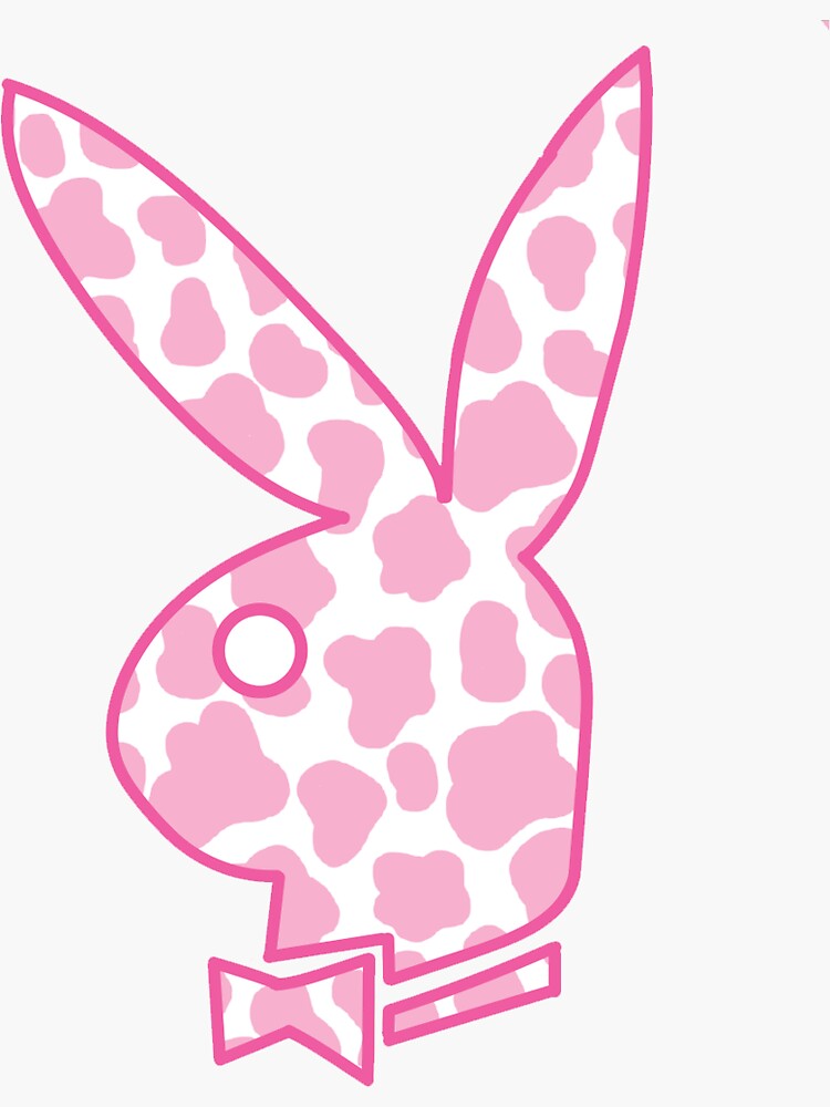 y2k cow print playboy bunny design sticker by artbyavaw