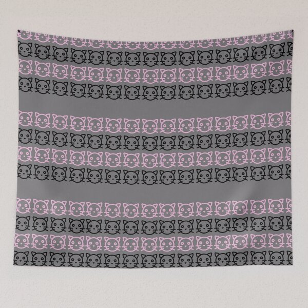 Item preview, Catty - Black and Pink Cat Design on Grey Background. designed and sold by cgroenewald.
