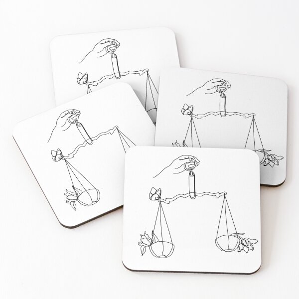 Item preview, Libra horoscope sign line art, hand holding scales with flowers, zodiac sign designed and sold by OneLinePrint.