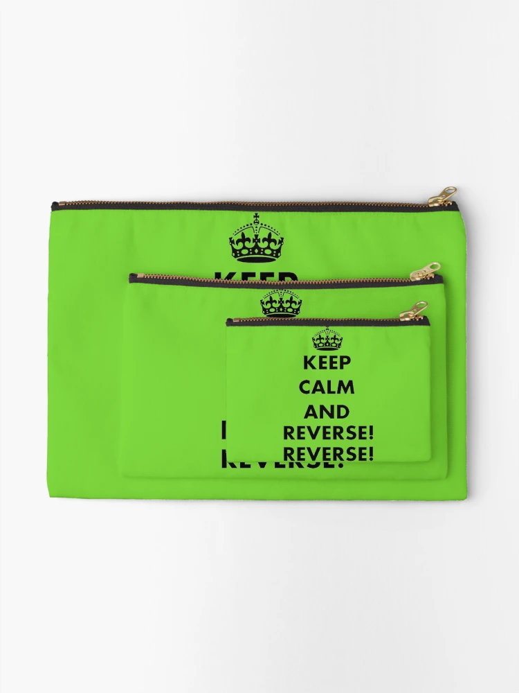 Thumbnail 2 of 4, Zipper Pouch, Keep Calm and Reverse! Reverse! designed and sold by taiche.