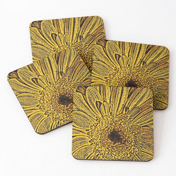 Item preview, Yellow Flower Woodcut designed and sold by Colin Bentham.
