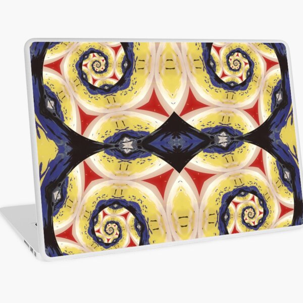 "Growth Mindset" Red, Yellow, Blue and White Geometric/Lyrical Abstract Art Galaxy - Jenny Meehan Laptop Skin