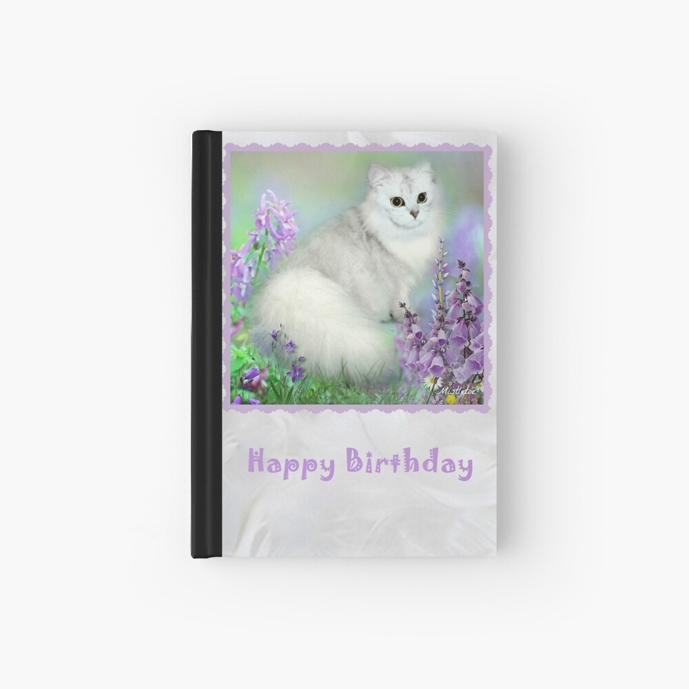 Mistletoe The Silver Shaded Chinchilla Persian Cat Birthday Card Hardcover Journal