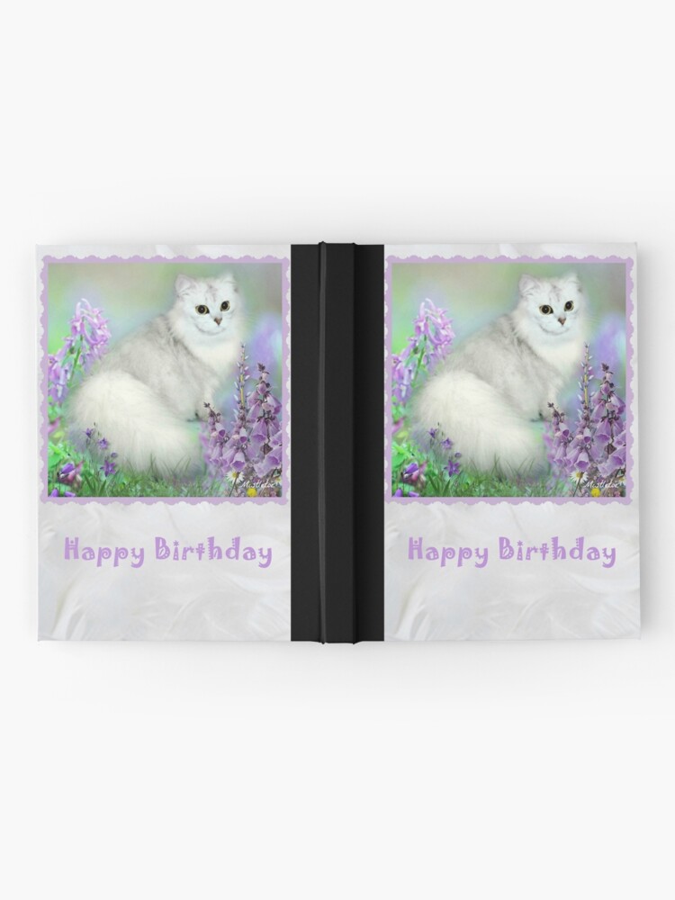 Alternate view of Mistletoe The Silver Shaded Chinchilla Persian Cat Birthday Card Hardcover Journal