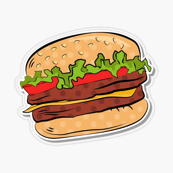 Happy Hamburger Sticker for Sale by kimvervuurt