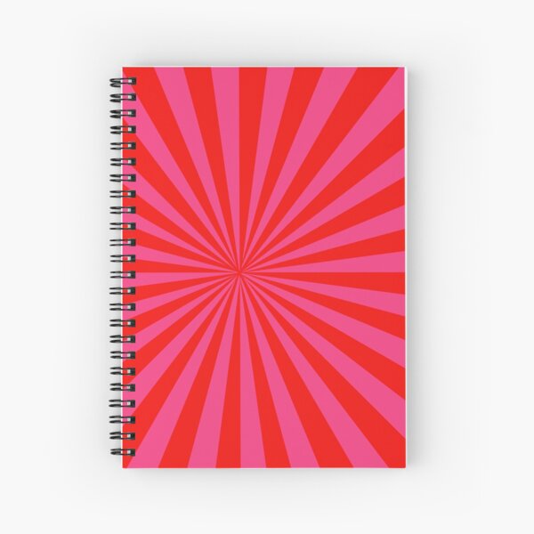 Pink and Red Burst Spiral Notebook