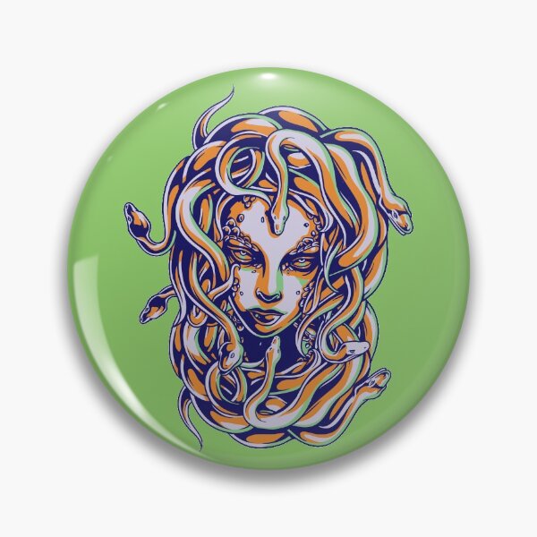 Item preview, Medusa - Green orange - green background designed and sold by Kinisis.