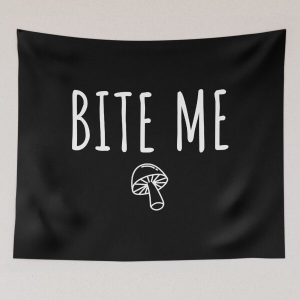 Item preview, Funny Fruit Bite Me Mushroom Hunter graphic designed and sold by jakehughes2015.