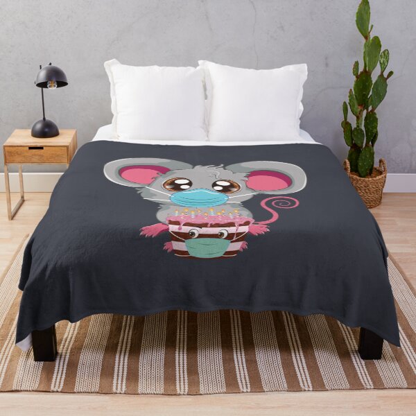 Item preview, Kawaii mouse in face mask with cake designed and sold by AnnArtshock.