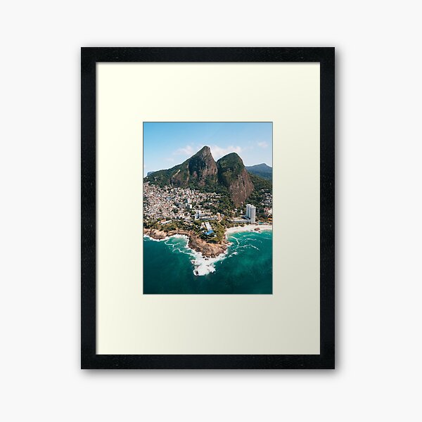 Favela Vigidal helicopter view in Rio de Janeiro Framed Art Print