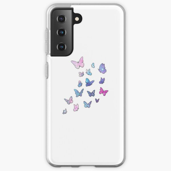 Butterfly, Butterflies, Colorful Sparkles, Cute Monarchs, Pastel Colors, White background Samsung Galaxy Soft Case