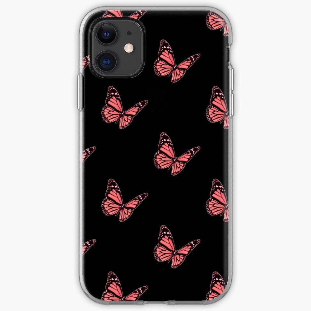 "pink aesthetic butterfly" iPhone Case & Cover by