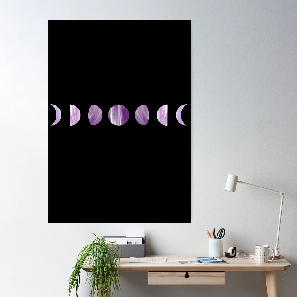 Purple Leggings - Phases Of Moon Print