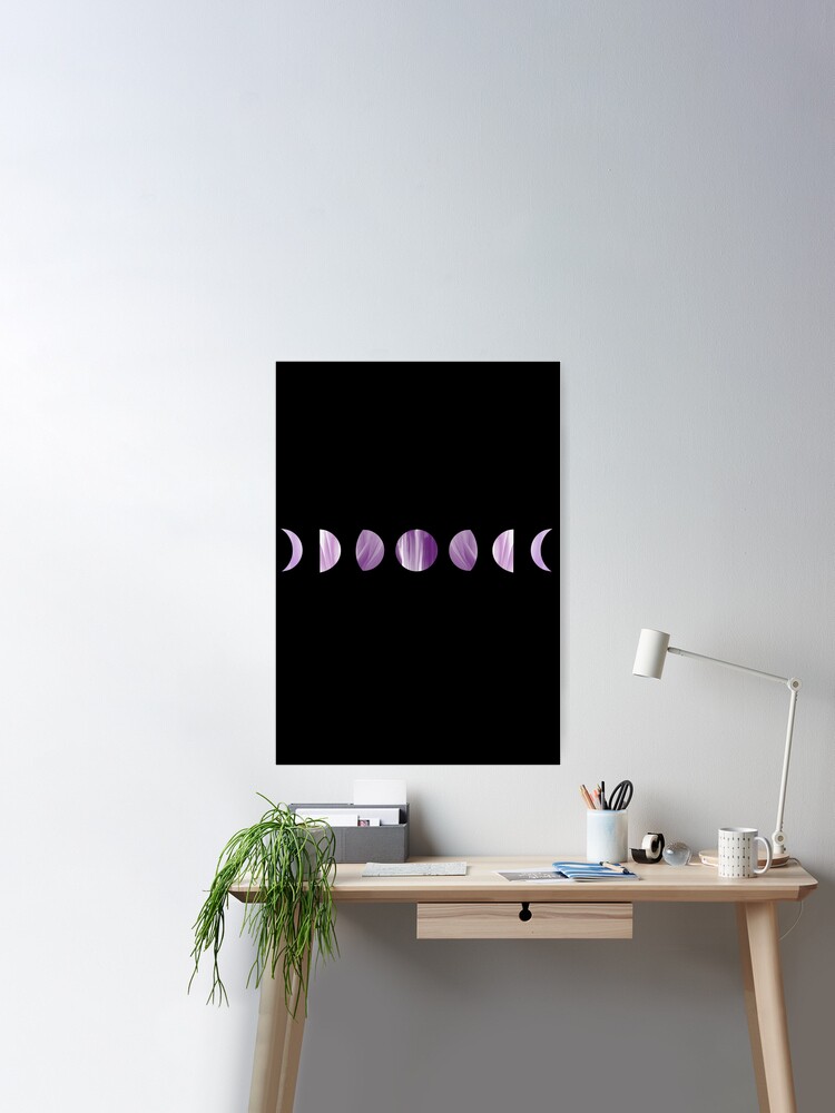 Purple Leggings - Phases Of Moon Print