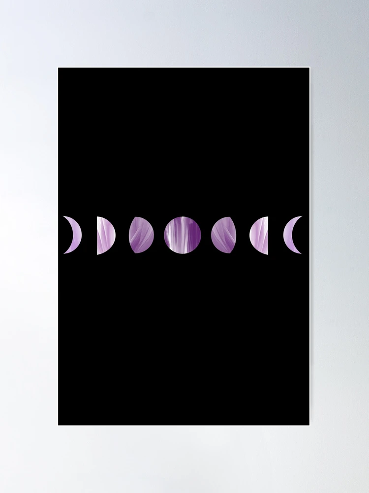 Purple Leggings - Phases Of Moon Print