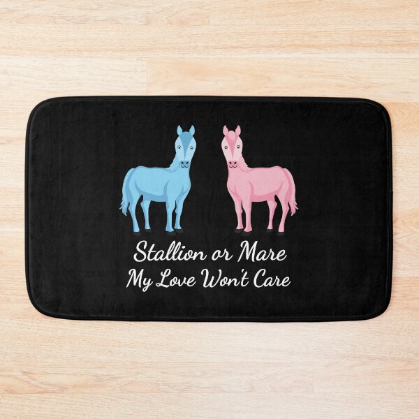 Item preview, Horse Theme Gender Reveal Stallion Or Mare My Love Wont Care print designed and sold by jakehughes2015.